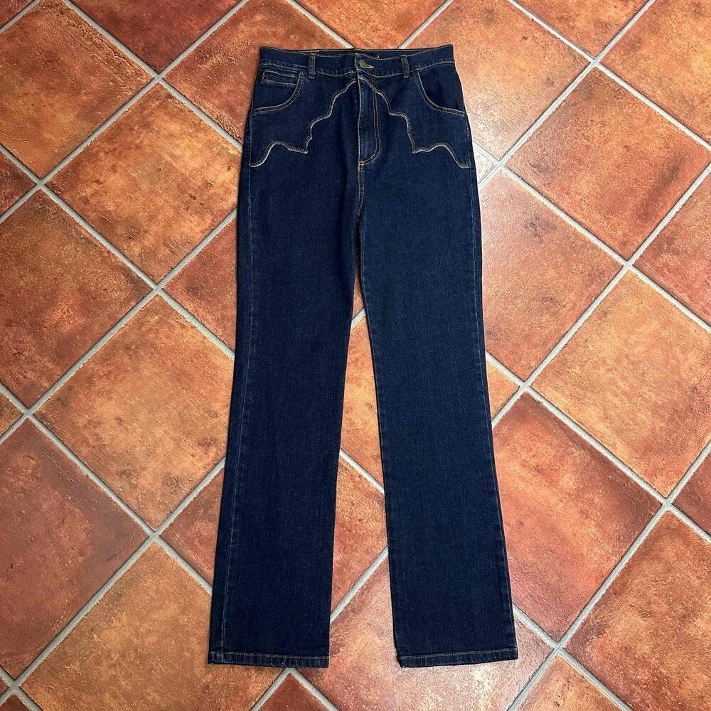 Pastiche Western Detail Dark Wash Jeans